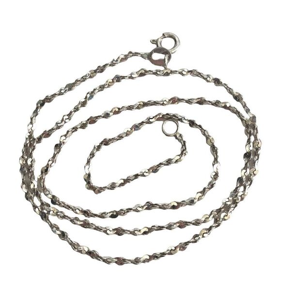 GB# Beautiful Twisted Sterling 925 Silver Necklace - Picture 8 of 10